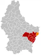 Lage von Mertert im Großherzogtum Luxemburg
