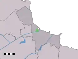 Lage von Farmsum in der Gemeinde Delfzijl