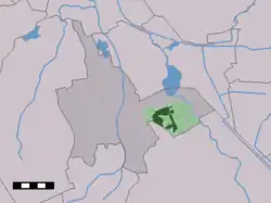 Lage von Zuidlaren in der Gemeinde Tynaarlo
