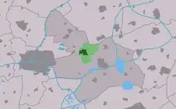 Lage von Hurdegaryp in der Gemeinde Tytsjerksteradiel
