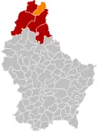 Lage von Weiswampach im Großherzogtum Luxemburg