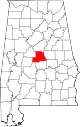 Karte von Chilton County innerhalb von Alabama