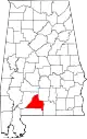 Karte von Conecuh County innerhalb von Alabama