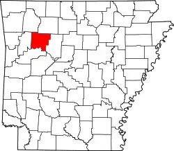 Karte von Johnson County innerhalb von Arkansas