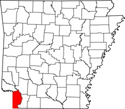 Karte von Miller County innerhalb von Arkansas