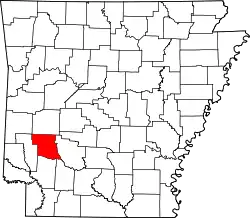 Karte von Pike County innerhalb von Arkansas
