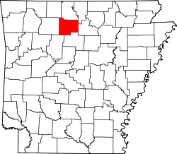 Karte von Searcy County innerhalb von Arkansas