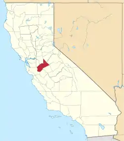 Karte von Stanislaus County innerhalb von Kalifornien