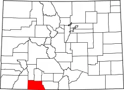Karte von Archuleta County innerhalb von Colorado