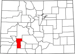 Karte von Hinsdale County innerhalb von Colorado