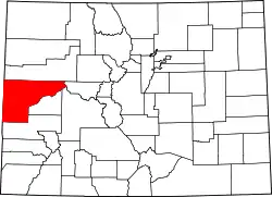 Karte von Mesa County innerhalb von Colorado