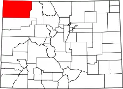 Karte von Moffat County innerhalb von Colorado