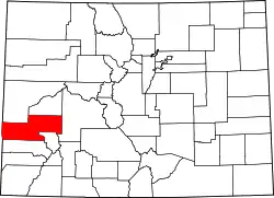 Karte von Montrose County innerhalb von Colorado