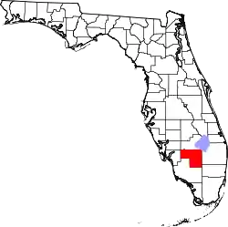 Karte von Hendry County innerhalb von Florida