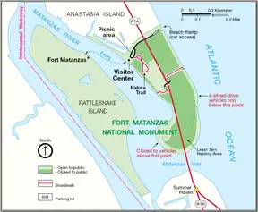 Karte des Fort Matanzas'