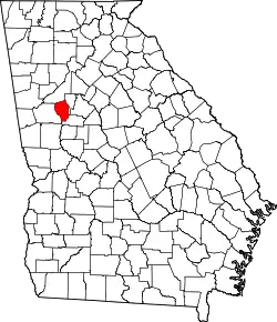 Karte von Fayette County innerhalb von Georgia