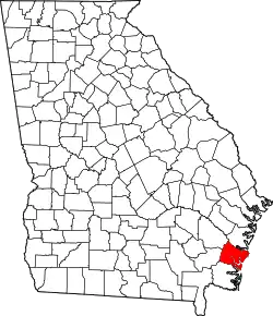 Karte von Glynn County innerhalb von Georgia