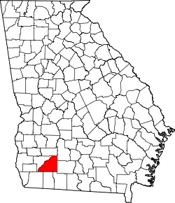 Karte von Mitchell County innerhalb von Georgia