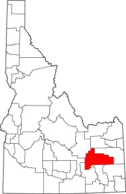 Karte von Bingham County innerhalb von Idaho