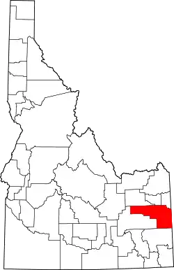 Karte von Bonneville County innerhalb von Idaho