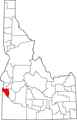Karte von Canyon County innerhalb von Idaho