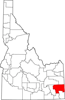 Karte von Caribou County innerhalb von Idaho
