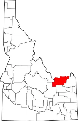 Karte von Clark County innerhalb von Idaho