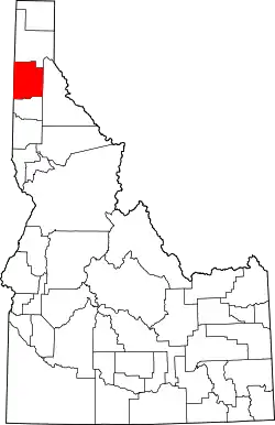Karte von Kootenai County innerhalb von Idaho