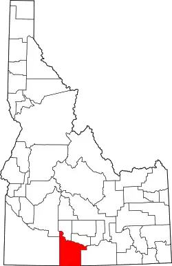 Karte von Twin Falls County innerhalb von Idaho