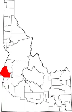Karte von Washington County innerhalb von Idaho
