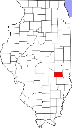 Karte von Cumberland County innerhalb von Illinois