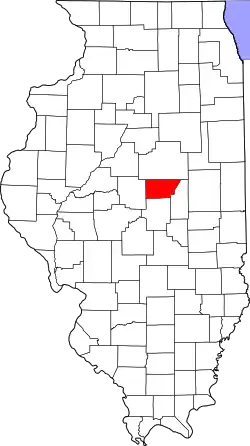 Karte von De Witt County innerhalb von Illinois