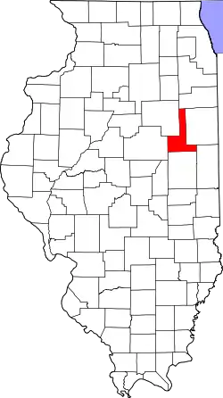 Karte von Ford County innerhalb von Illinois