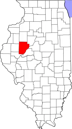 Karte von Fulton County innerhalb von Illinois