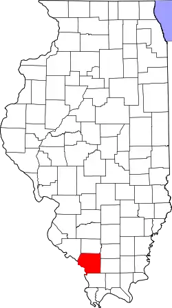 Karte von Jackson County innerhalb von Illinois