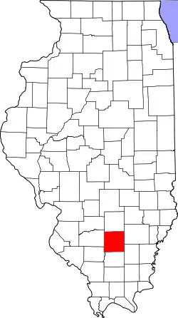 Karte von Jefferson County innerhalb von Illinois