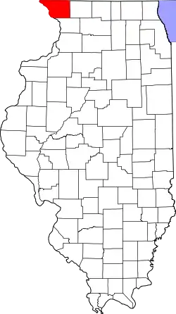 Karte von Jo Daviess County innerhalb von Illinois