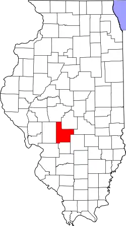 Karte von Montgomery County innerhalb von Illinois