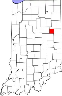 Karte von Blackford County innerhalb von Indiana