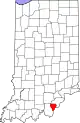 Karte von Floyd County innerhalb von Indiana