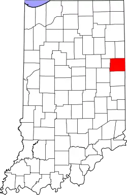 Karte von Jay County innerhalb von Indiana