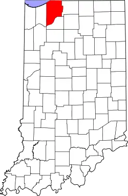 Karte von LaPorte County innerhalb von Indiana