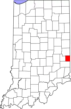 Karte von Union County innerhalb von Indiana