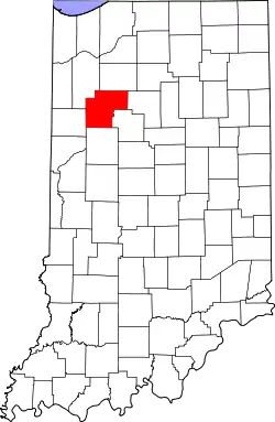 Karte von White County innerhalb von Indiana