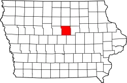 Karte von Hardin County innerhalb von Iowa