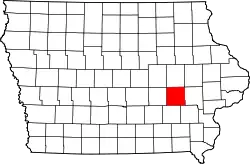 Karte von Iowa County innerhalb von Iowa