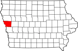 Karte von Monona County innerhalb von Iowa