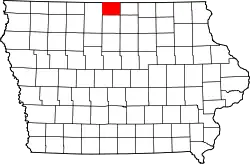 Karte von Winnebago County innerhalb von Iowa