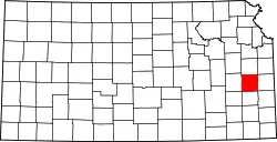 Karte von Anderson County innerhalb von Kansas