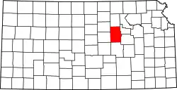 Karte von Dickinson County innerhalb von Kansas